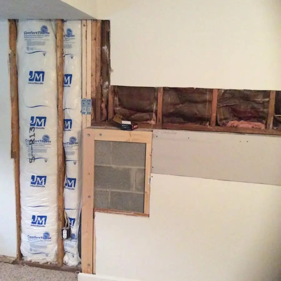 Wall insulation replacement during Basement Flood Cleanup in Sunset Hills
